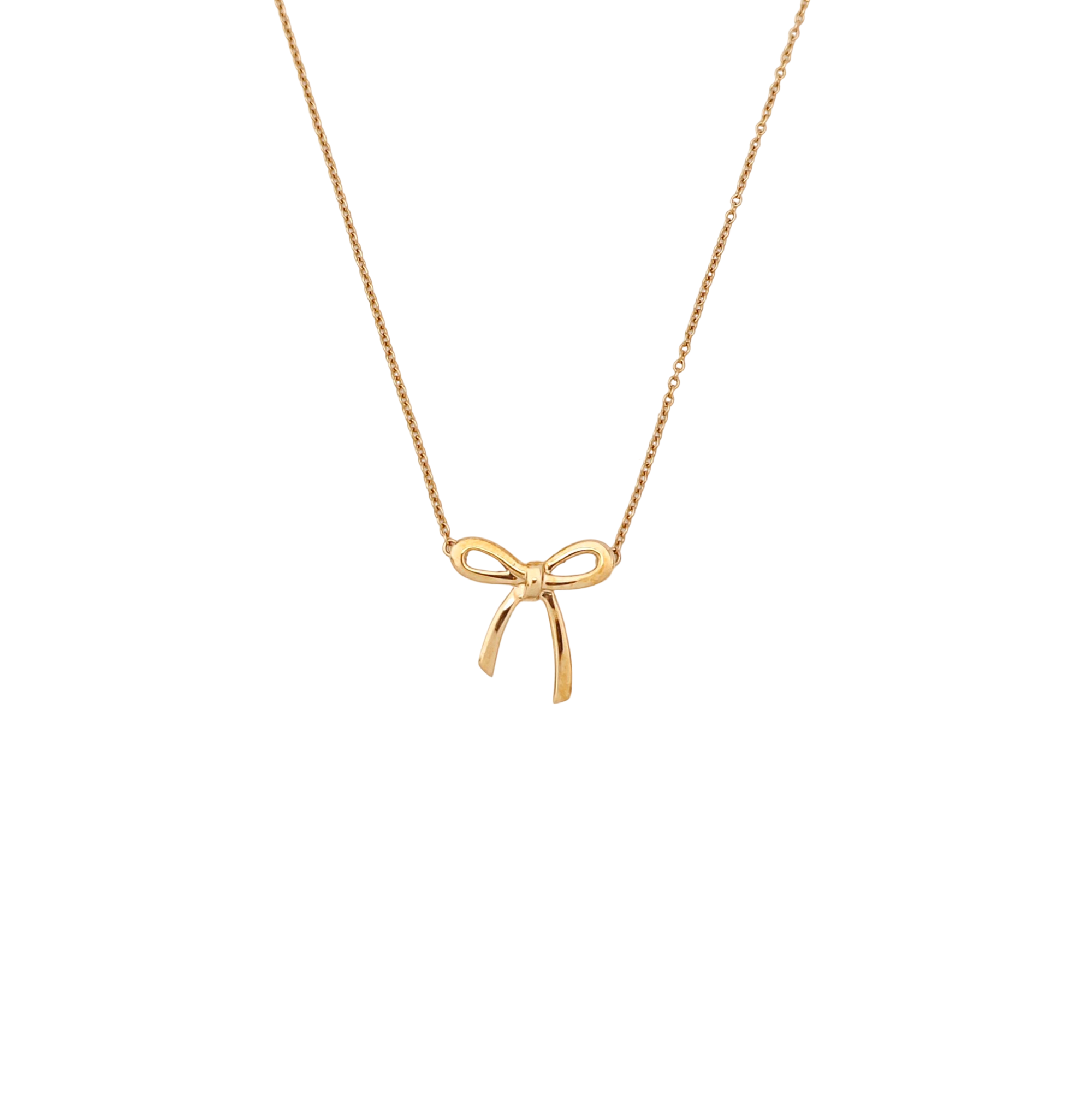 Tiffany Bow 18k Gold Rose Gold Necklace