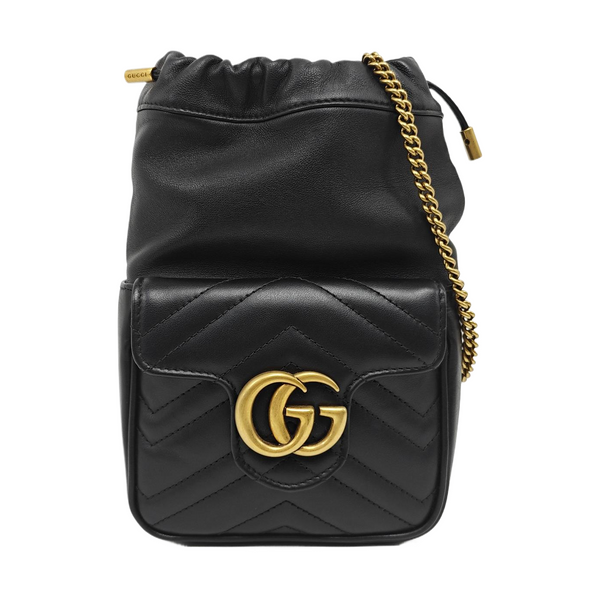 GG Marmont Mini Quilted Calfskin Black