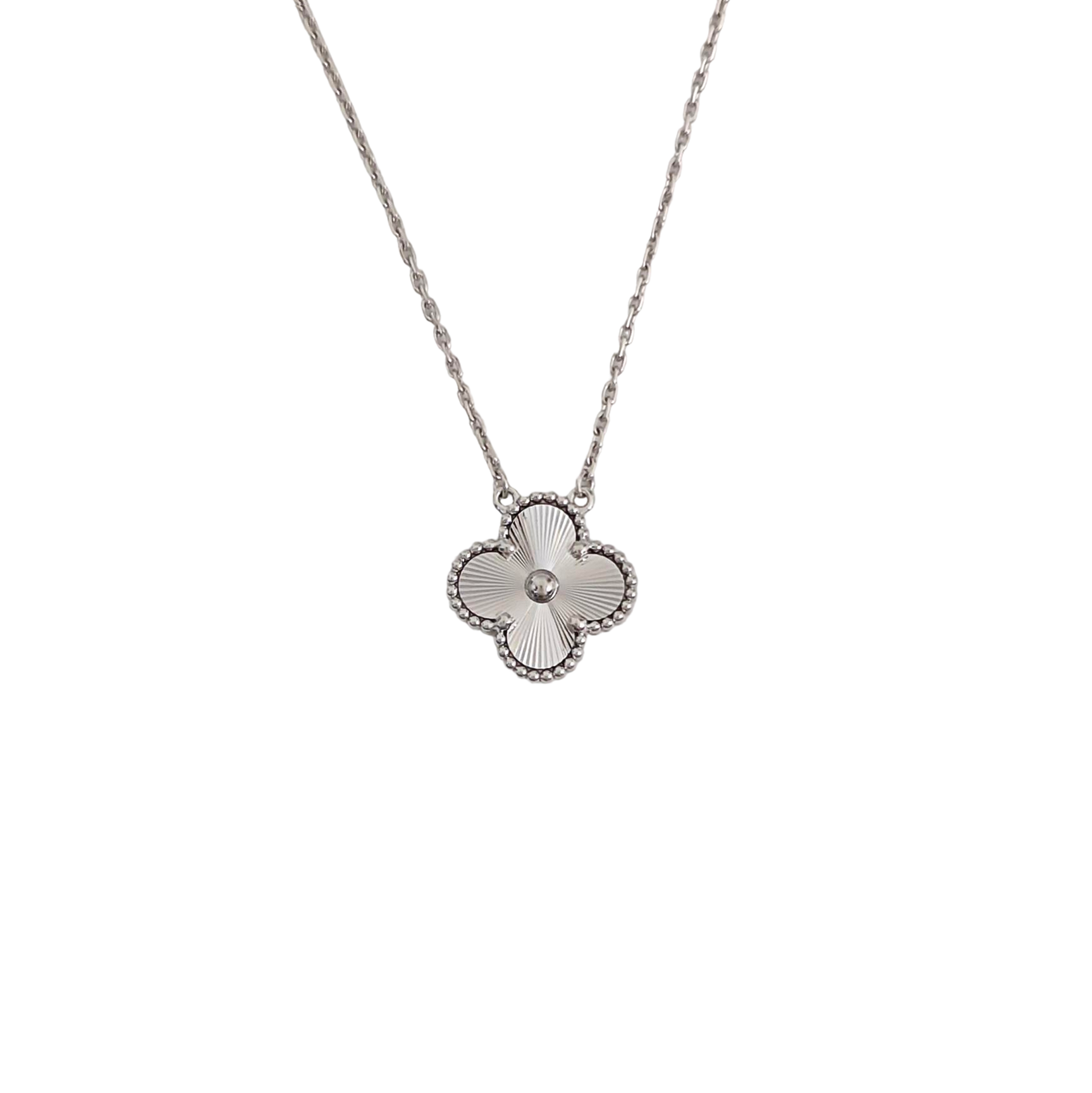 Vintage Alhambra 18k White Gold Silver Necklace