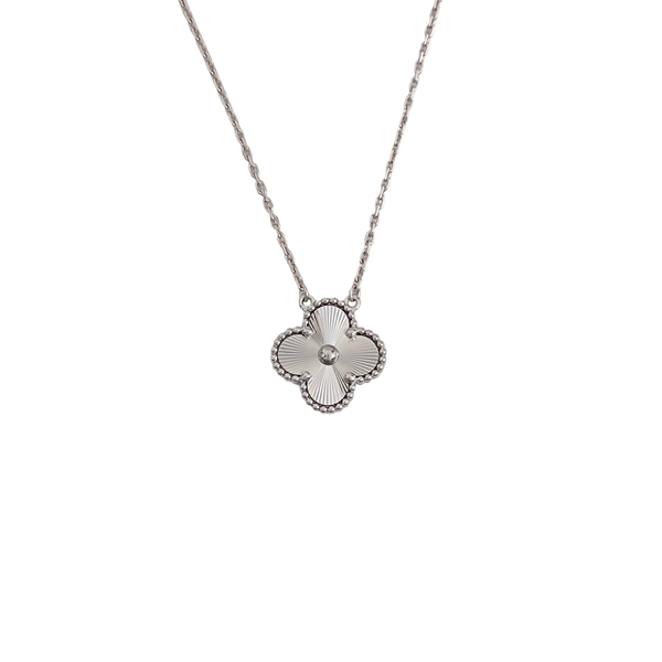 Vintage Alhambra 18k White Gold Silver Necklace