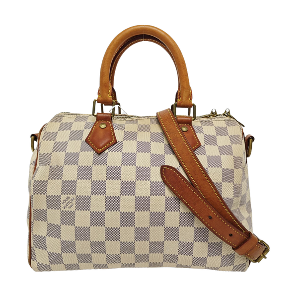 SPEEDY 25 Damier Azur Coated Canvas White