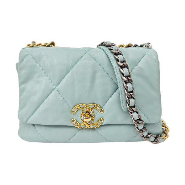 CHANEL 19 Small Quilted Lambskin Blue