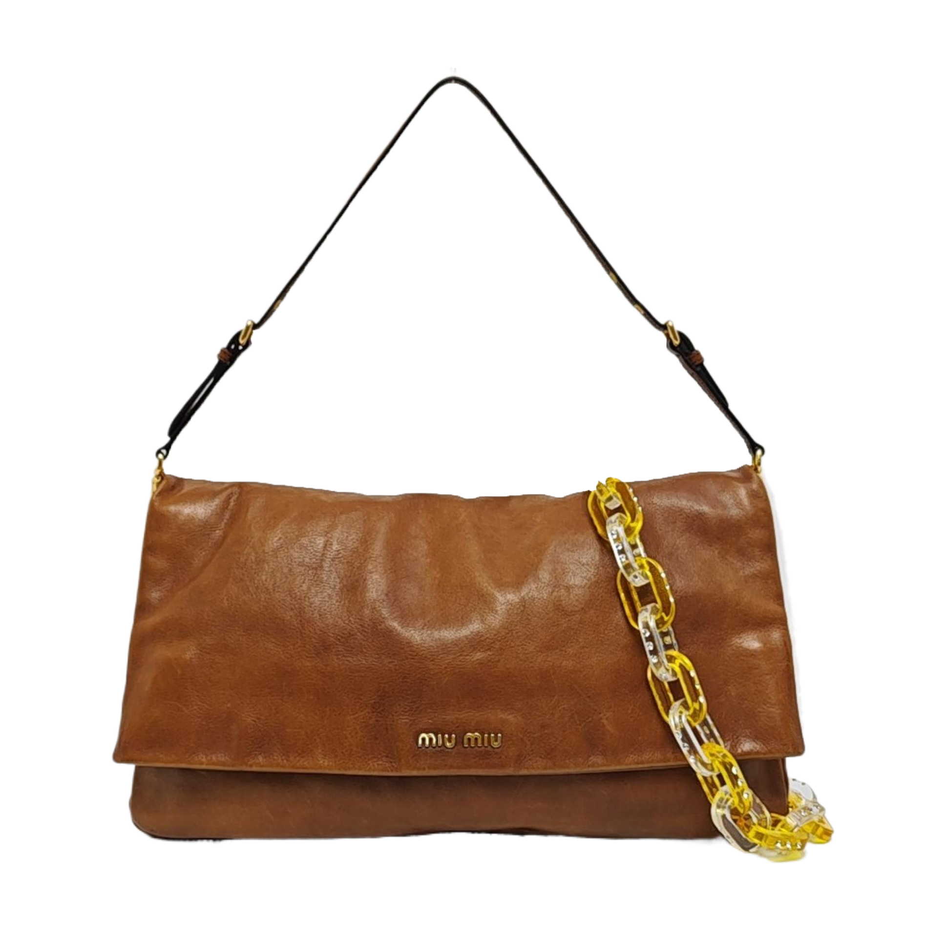 Calfskin Shoulder Bag Brown