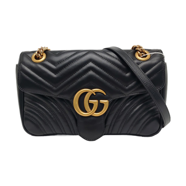 GG Marmont Medium Quilted Calfskin Black
