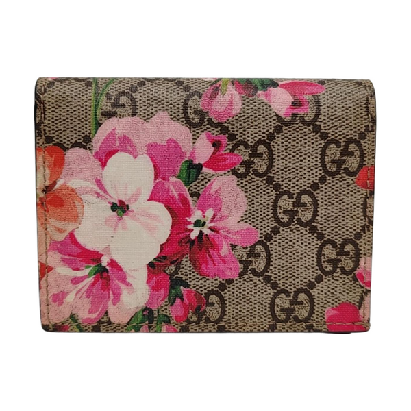 GG Blooms Monogram Coated Canvas Beige Wallet