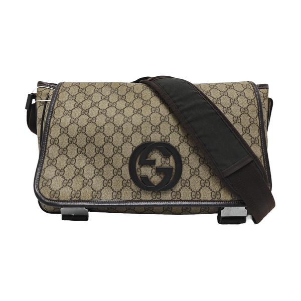 GG Messenger Monogram Coated Canvas Black