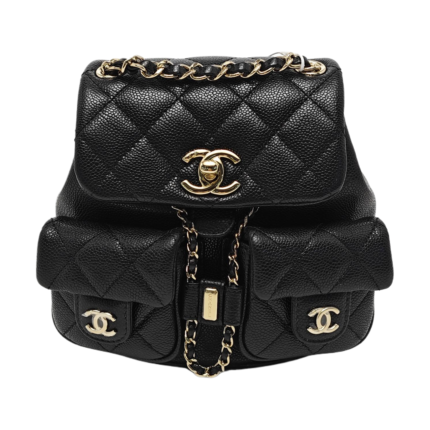 DUMA Small Quilted Grained Calfskin Black