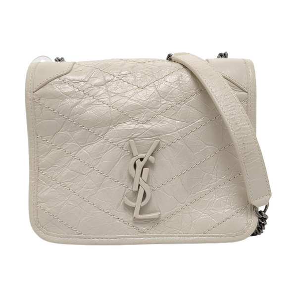 Authenticated pre-owned  NIKI Mini Chevron, Quilted Calfskin White - Shoulder Bag at Looply