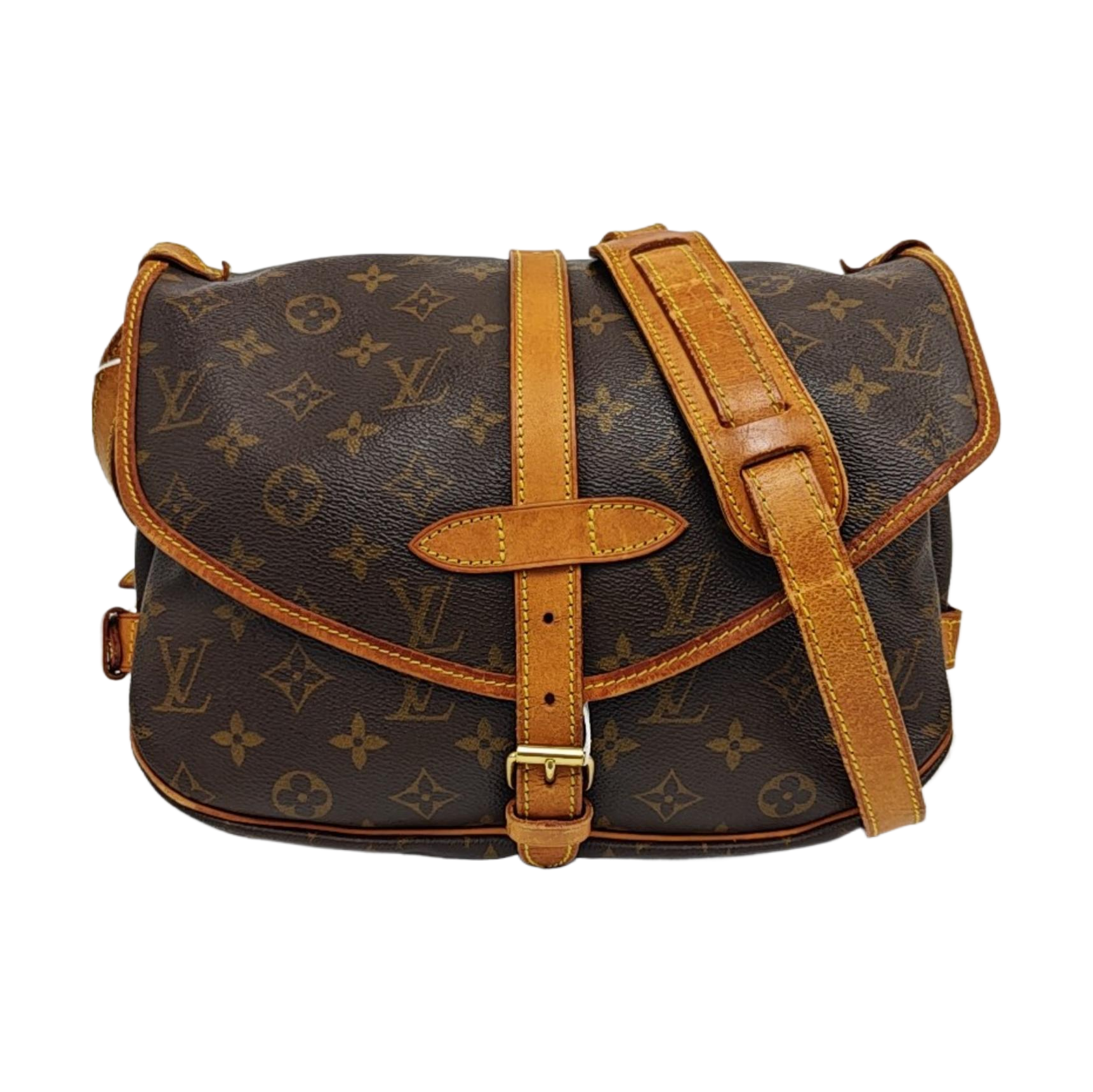 SAUMUR 30 Monogram Coated Canvas Brown