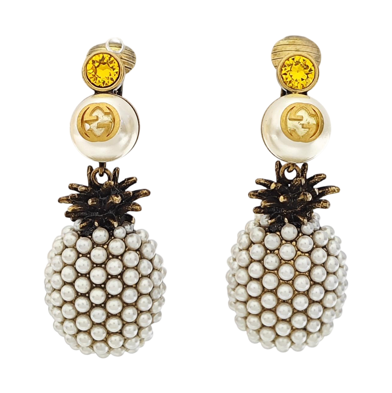 Metal White Clip On Earrings