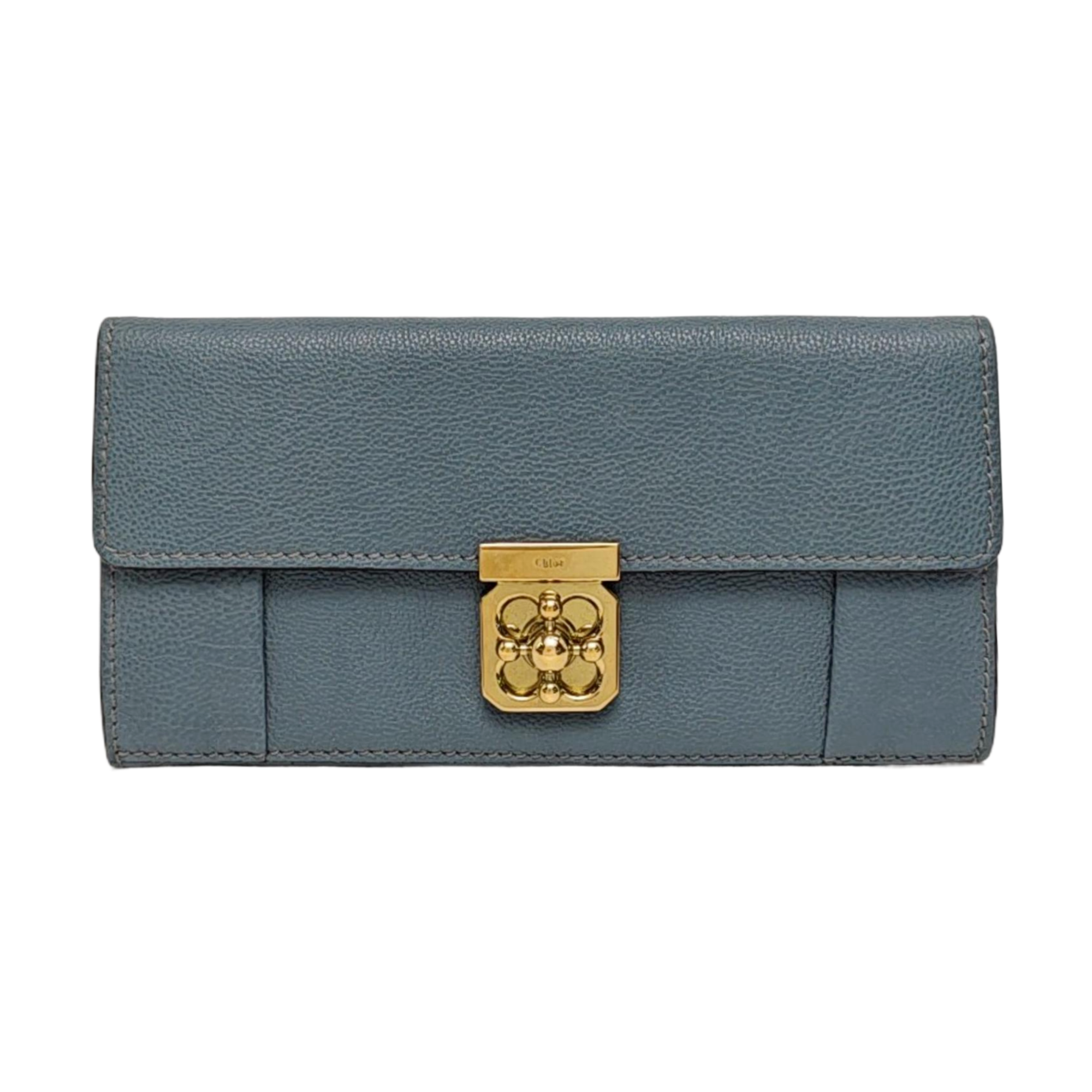 Elsie Calfskin Blue Wallet