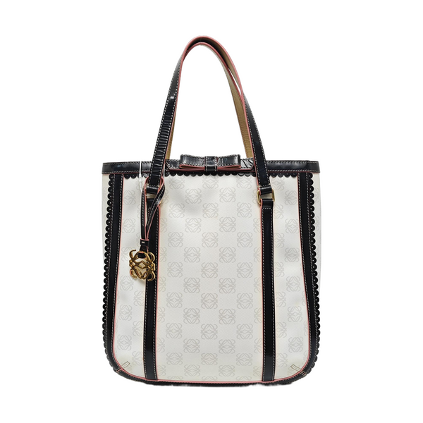Monogram Coated Canvas Tote Bag White
