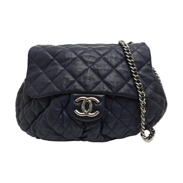 Around Chain Quilted Lambskin Blue