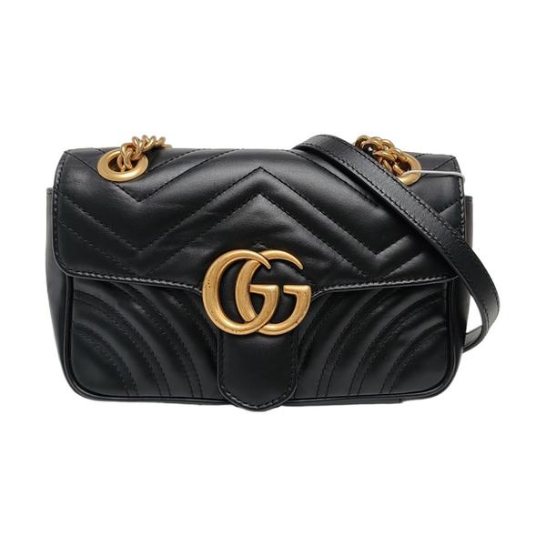 GG Marmont Small Quilted Calfskin Black