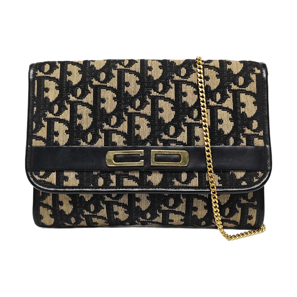 Oblique Canvas Shoulder Bag Beige