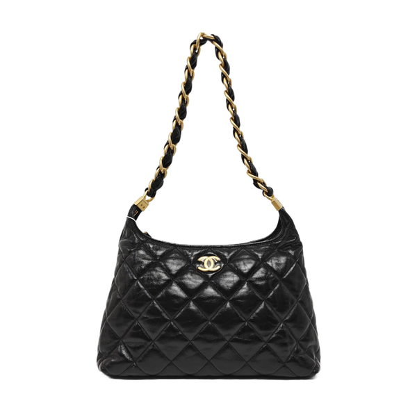 24A Large Quilted Lambskin Black