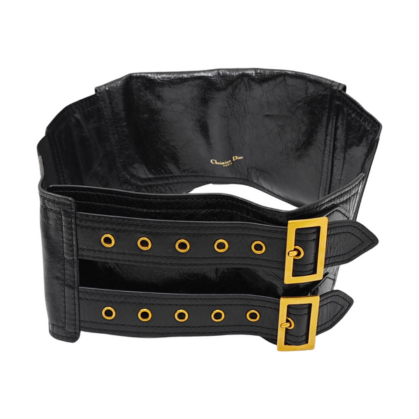 Leather Waist Cincher Black