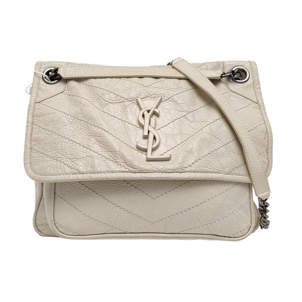 NIKI Medium Chevron Calfskin Beige