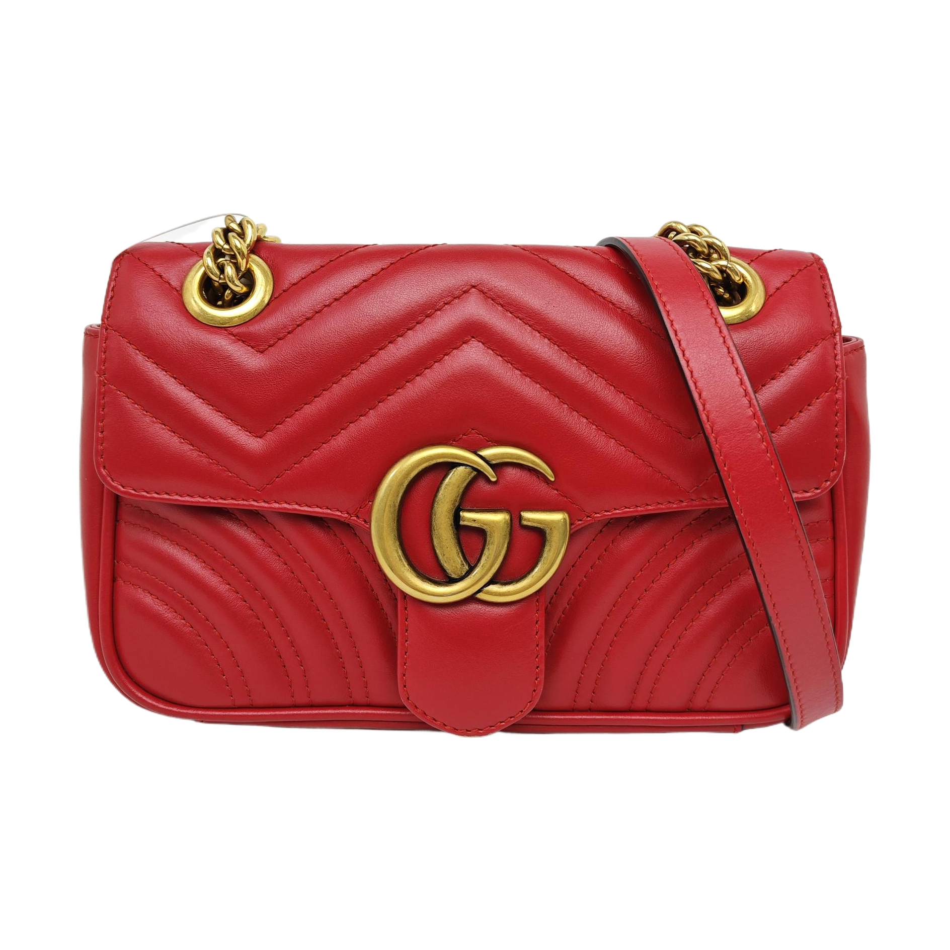 GG Marmont Small Quilted Calfskin Red