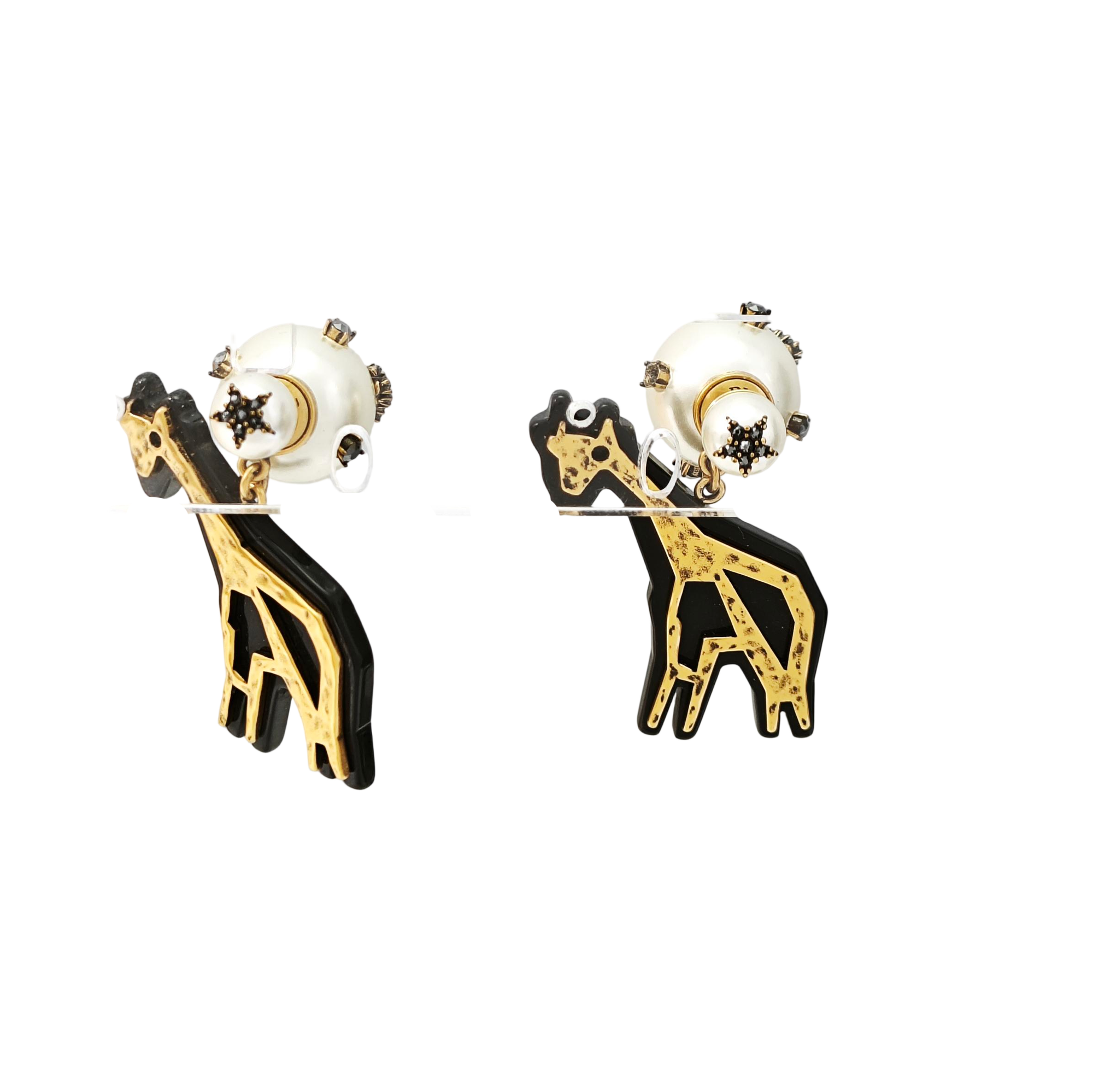 Metal Black Stud Earrings
