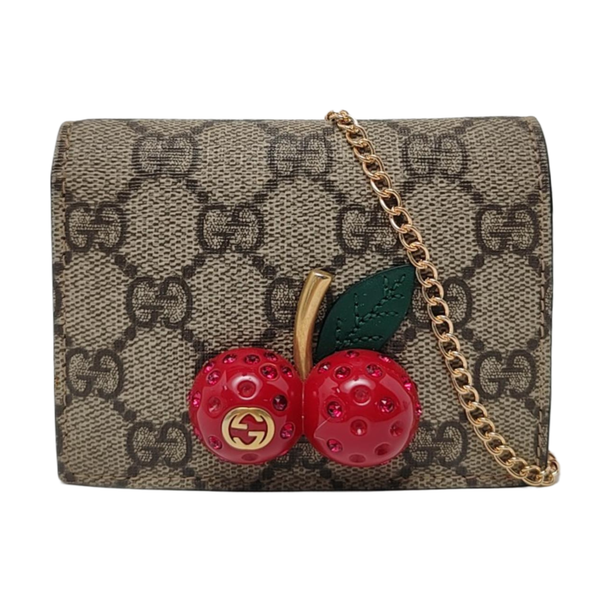 GG Supreme Monogram Coated Canvas Gray Coin Purse