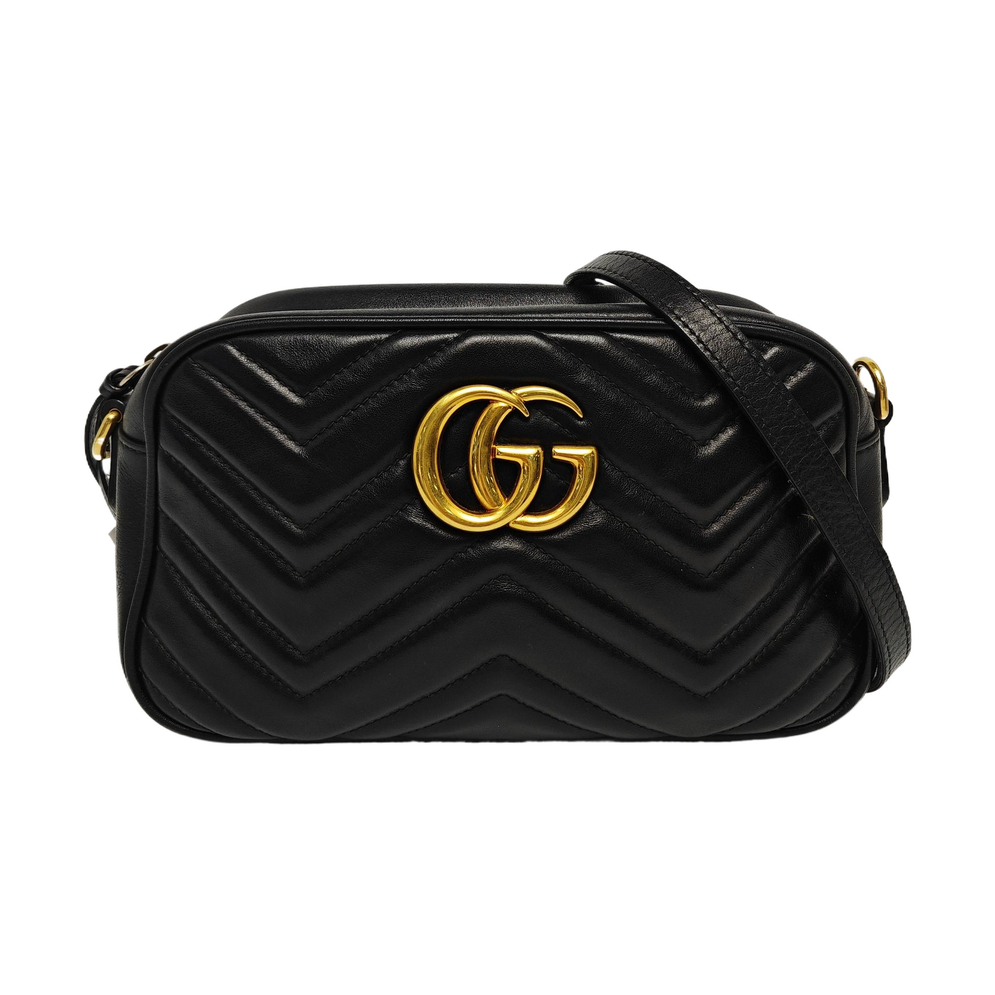 GG Marmont Small Quilted Calfskin Black