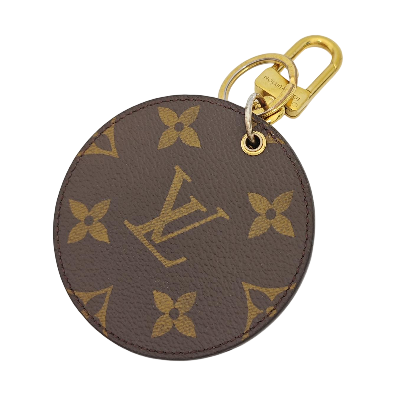 Coated Canvas Bag Charm Brown
