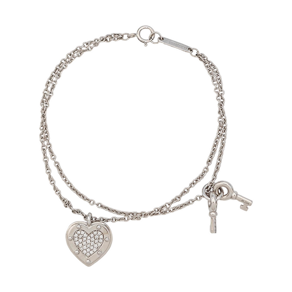 Return To Tiffany 18k White Gold Silver Bracelet