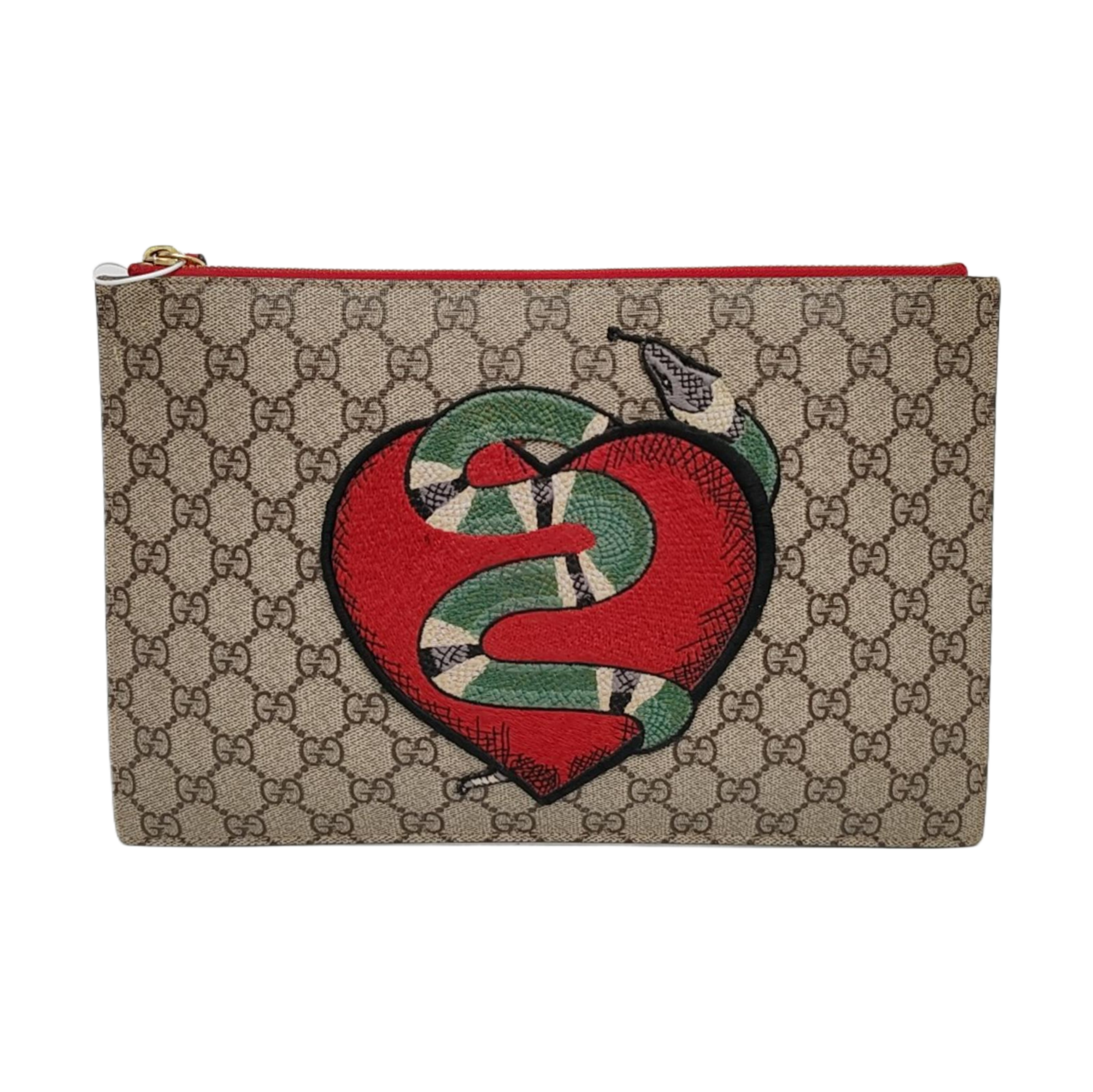 Monogram Coated Canvas Clutch Beige