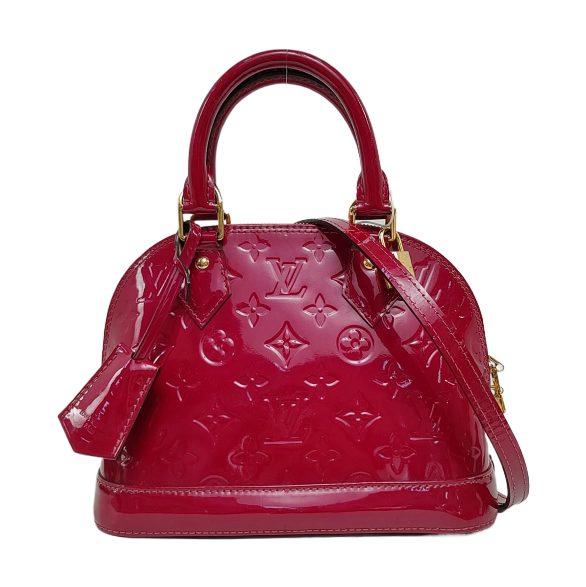 Authenticated pre-owned  ALMA BB Monogram Patent Leather Burgundy - Shoulder Bag at Looply