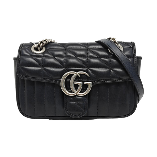 GG Marmont Small Quilted Calfskin Black