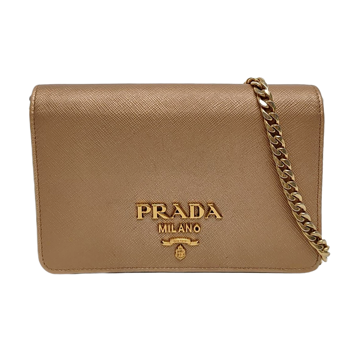 Saffiano Calfskin Crossbody Bag Beige