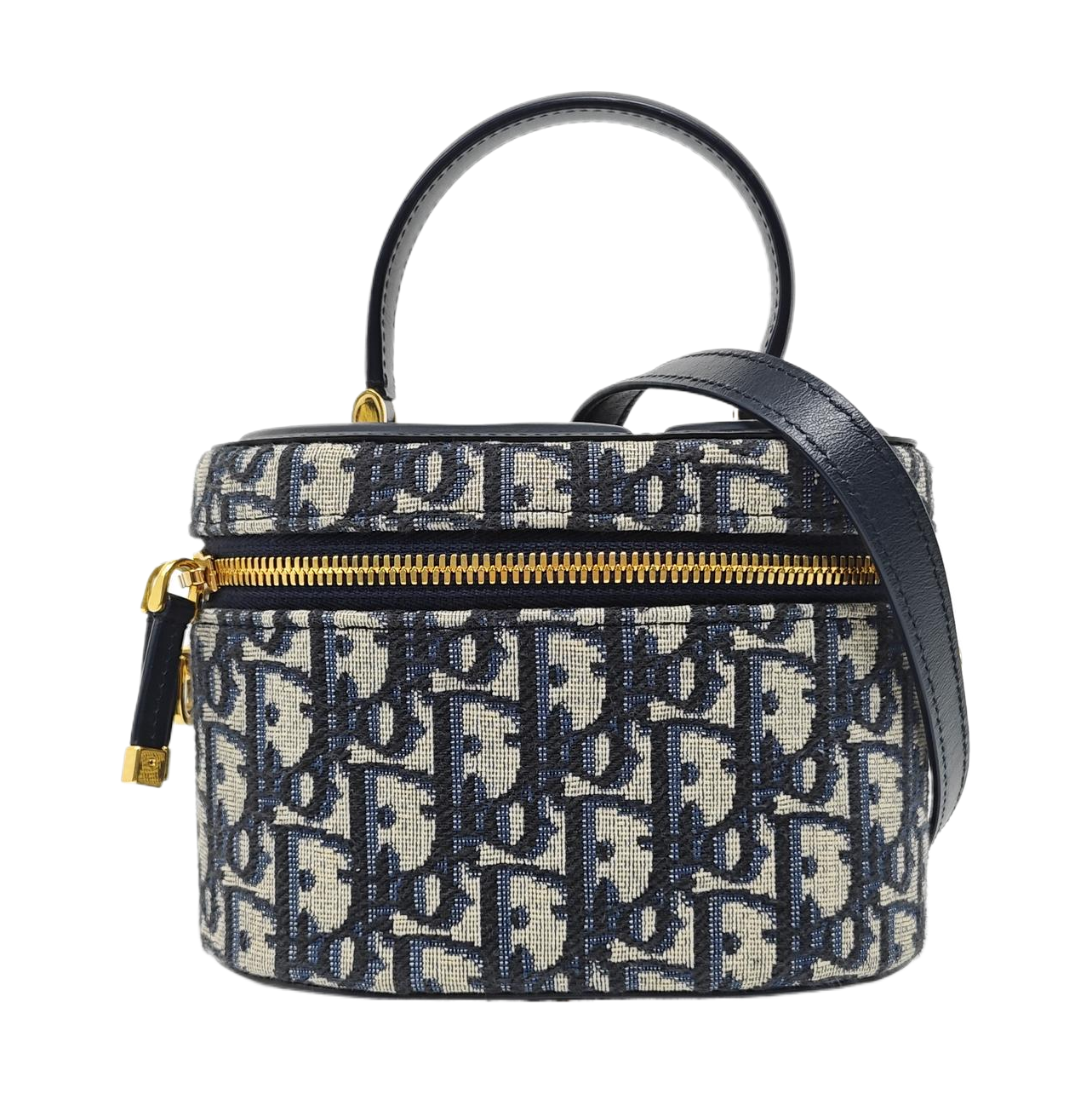 CD Signature Vanity Small Oblique Canvas Blue