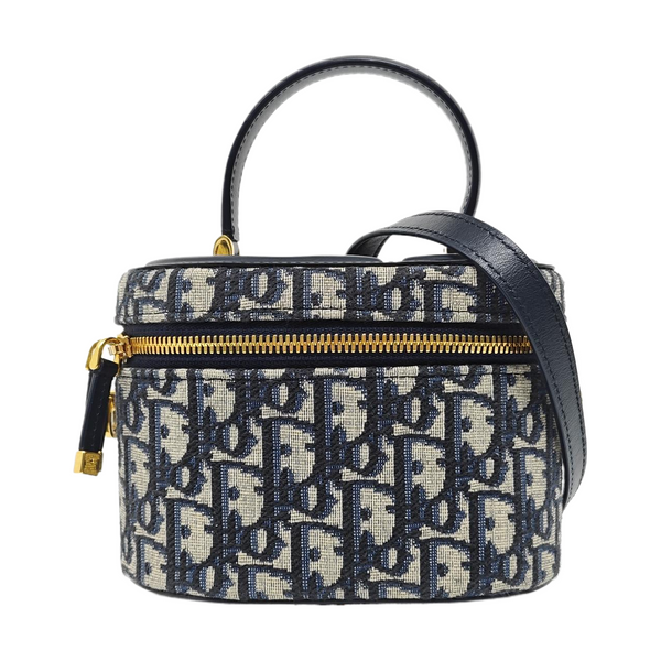 CD Signature Vanity Small Oblique Canvas Blue
