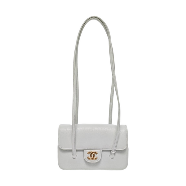 Grained Calfskin Shoulder Bag Mini Green