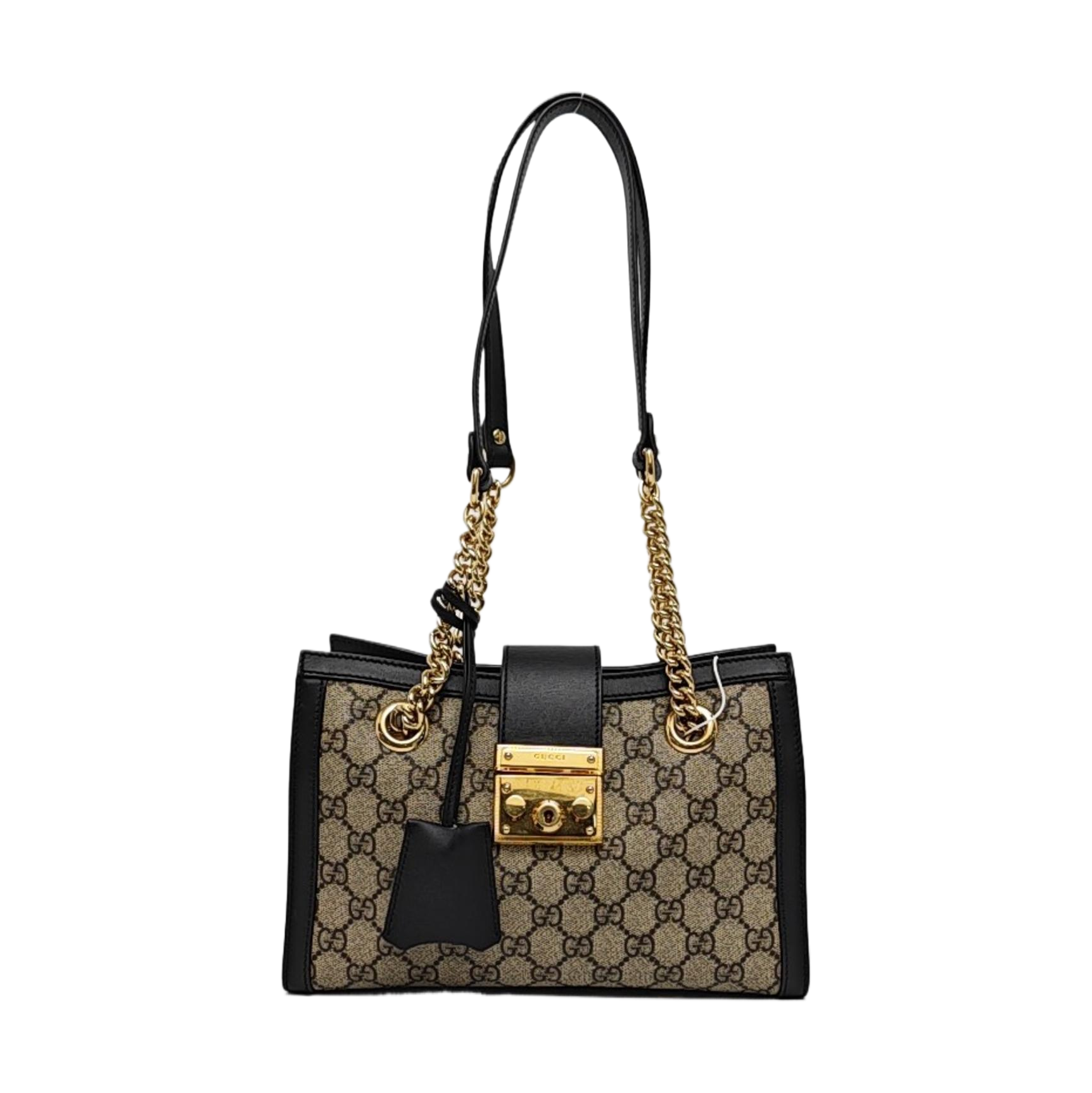 Padlock Small Monogram Coated Canvas Beige