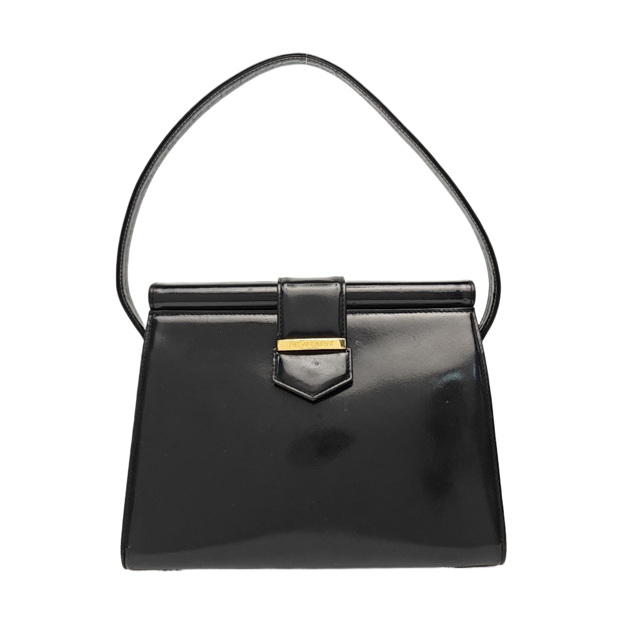 Calfskin Top Handle Bag Black