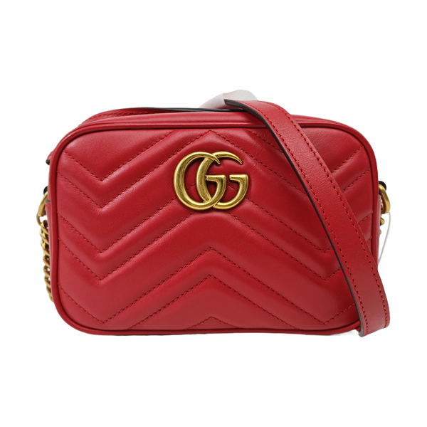 GG Marmont Super Mini Quilted Calfskin Red