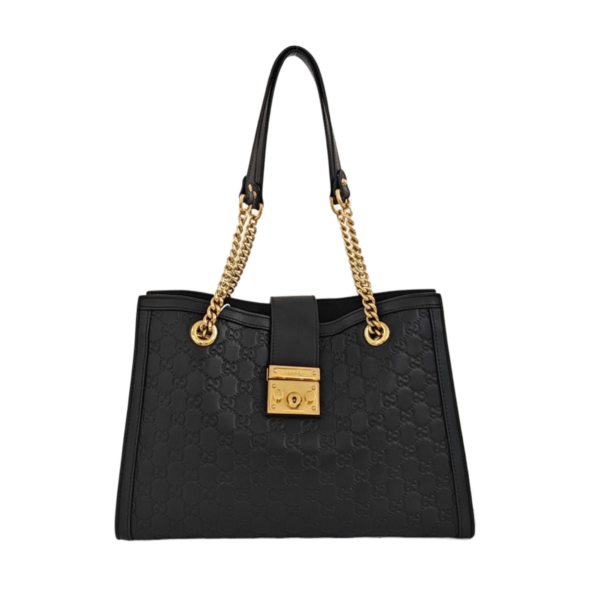 Padlock Medium Monogram Calfskin Black