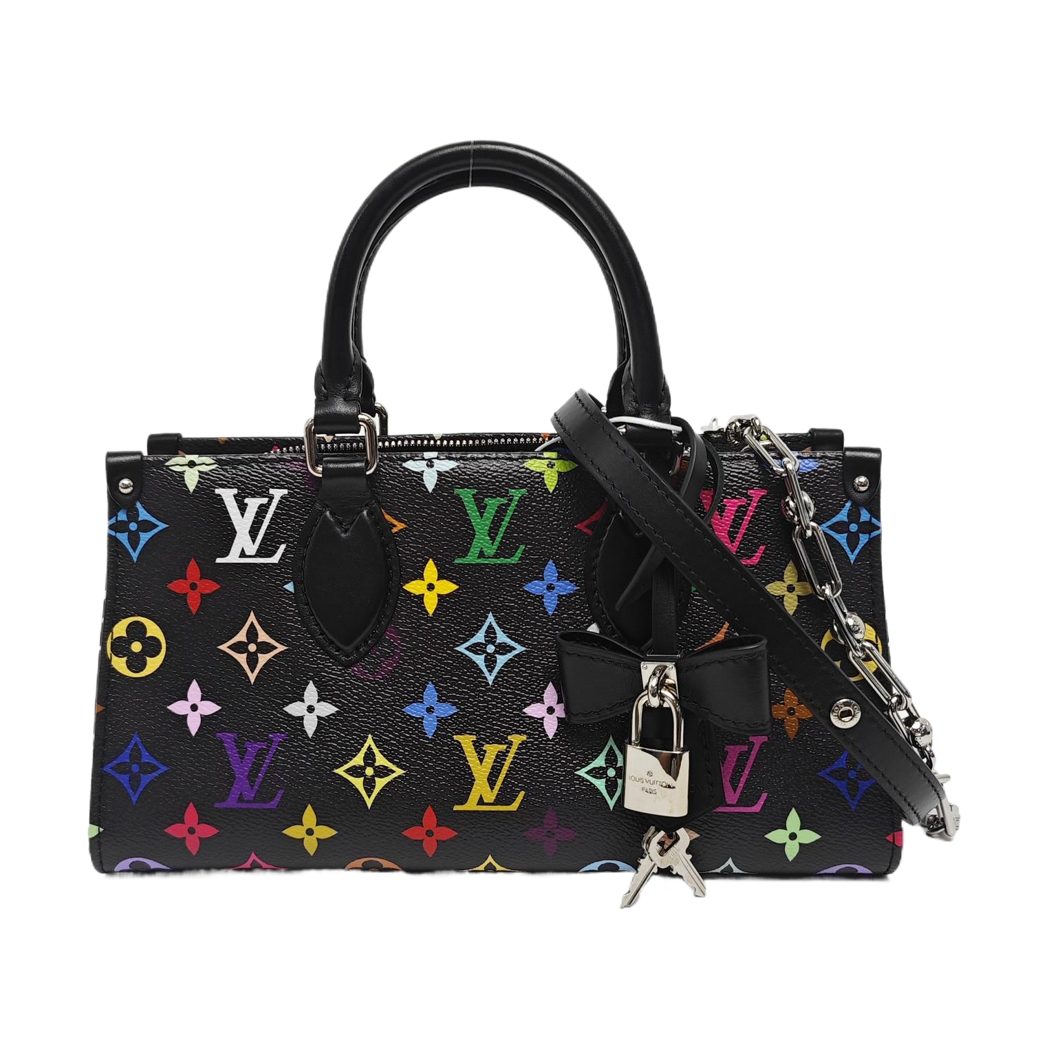 LV × TM ONTHEGO EAST WEST Chain Monogram Coated Canvas Black