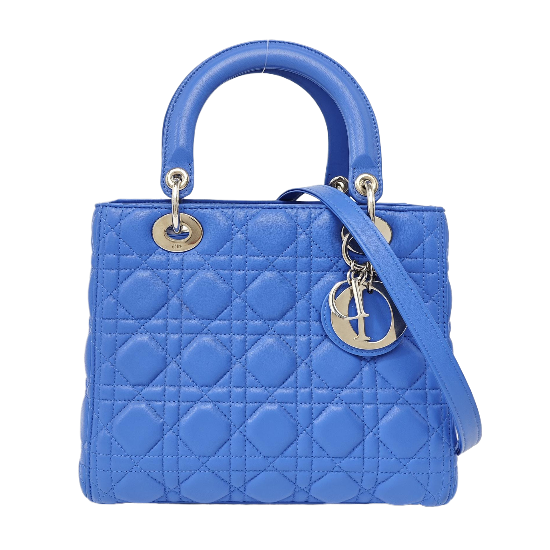 Lady Dior Medium Cannage Lambskin Blue