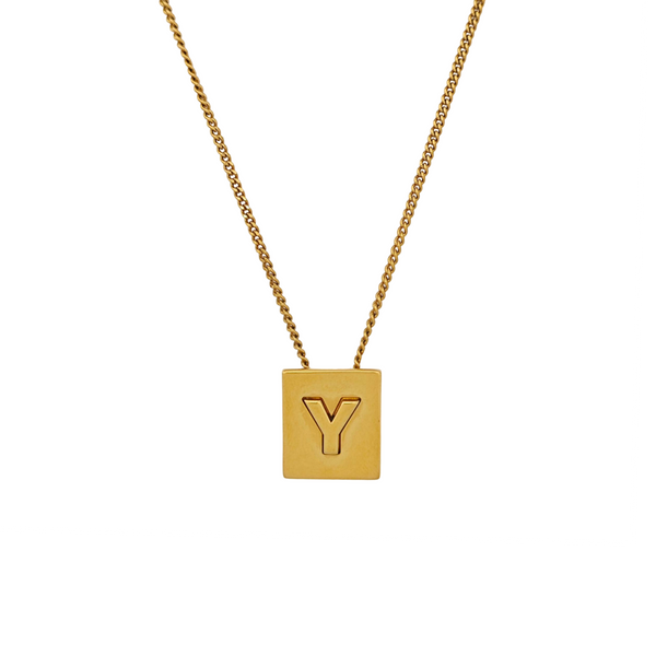 ALPHABET Brass Gold Necklace