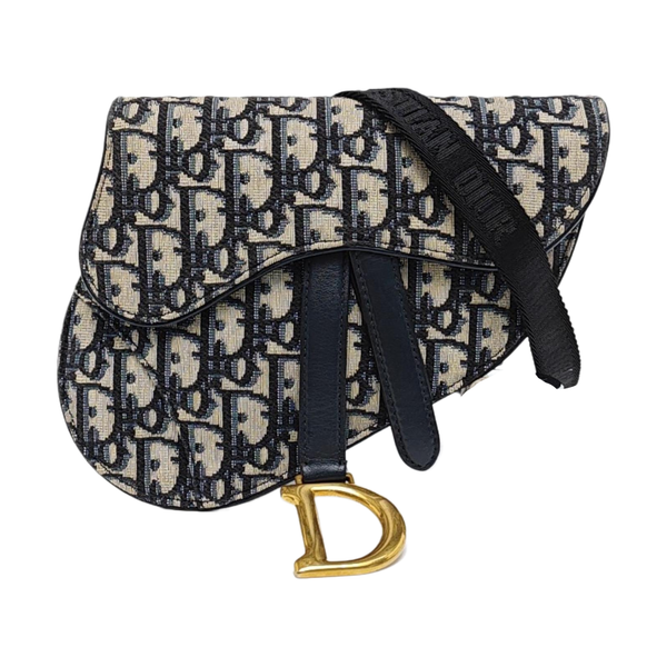 Saddle Mini Oblique Canvas Blue