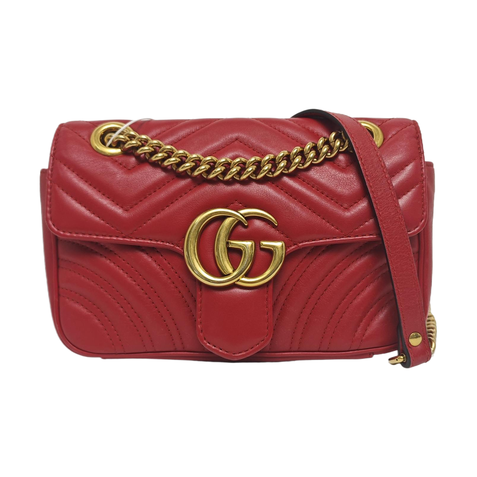 GG Marmont Small Quilted Calfskin Red