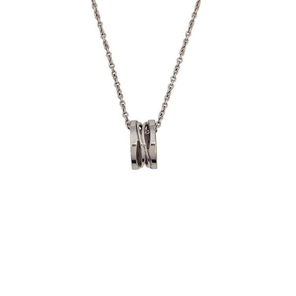 B.ZERO1 18k White Gold Silver Necklace