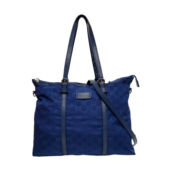 Monogram Nylon Tote Bag Blue