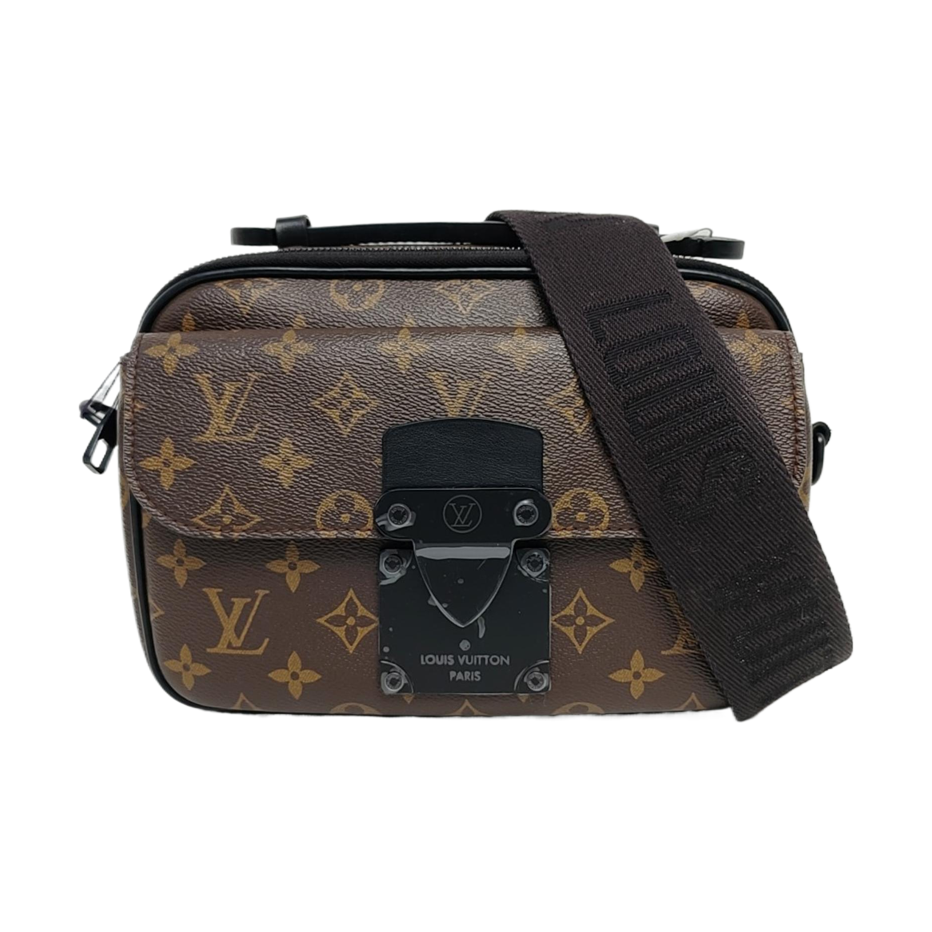 S LOCK Monogram Coated Canvas Brown