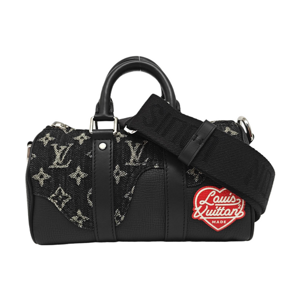 KEEPALL Nano Monogram Calfskin Black