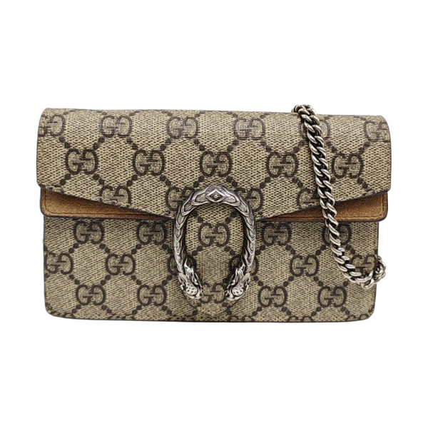 Dionysus Super Mini Monogram Coated Canvas Beige