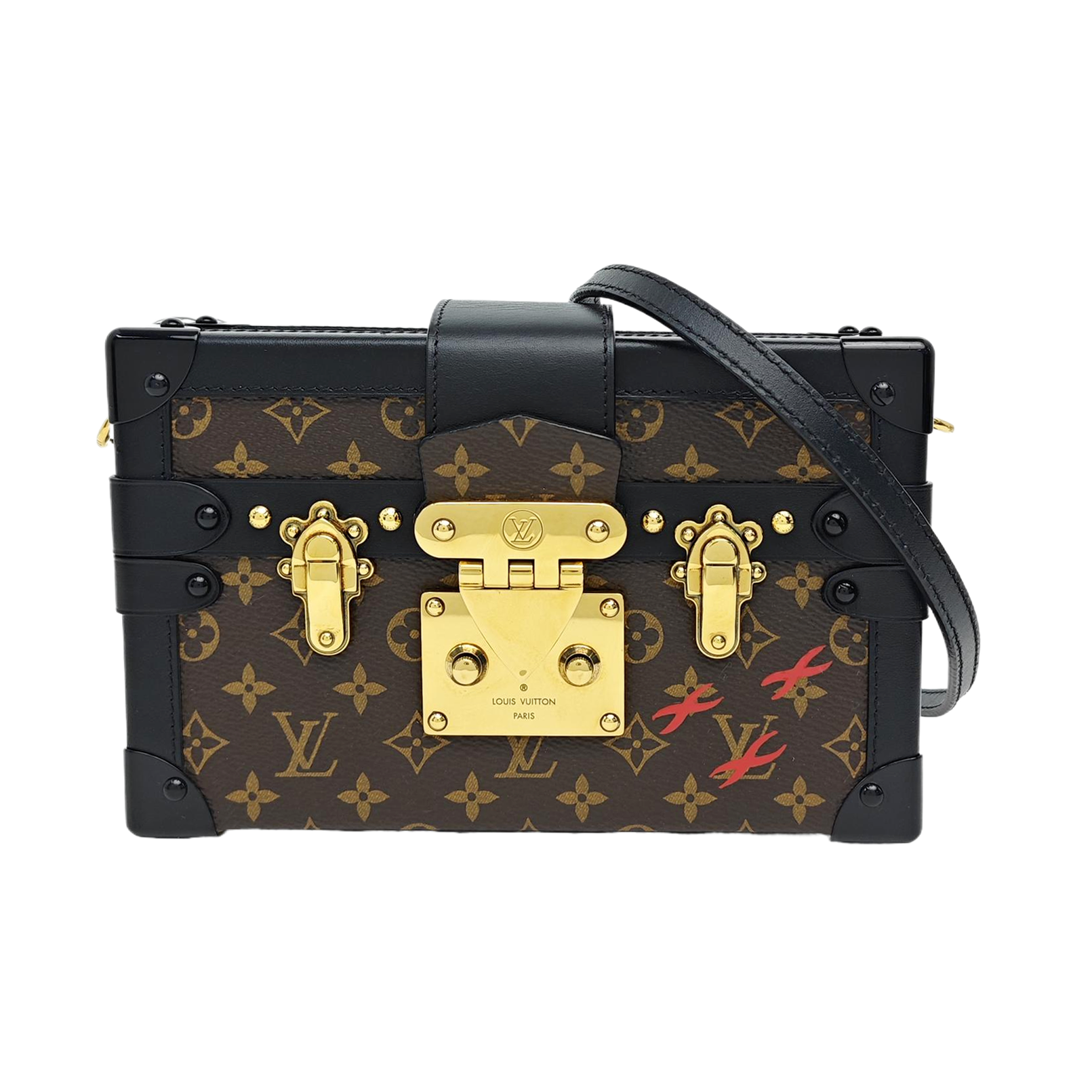 PETITE MALLE Monogram Coated Canvas Brown